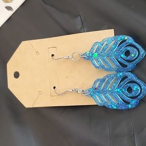 Peacock feather earrings